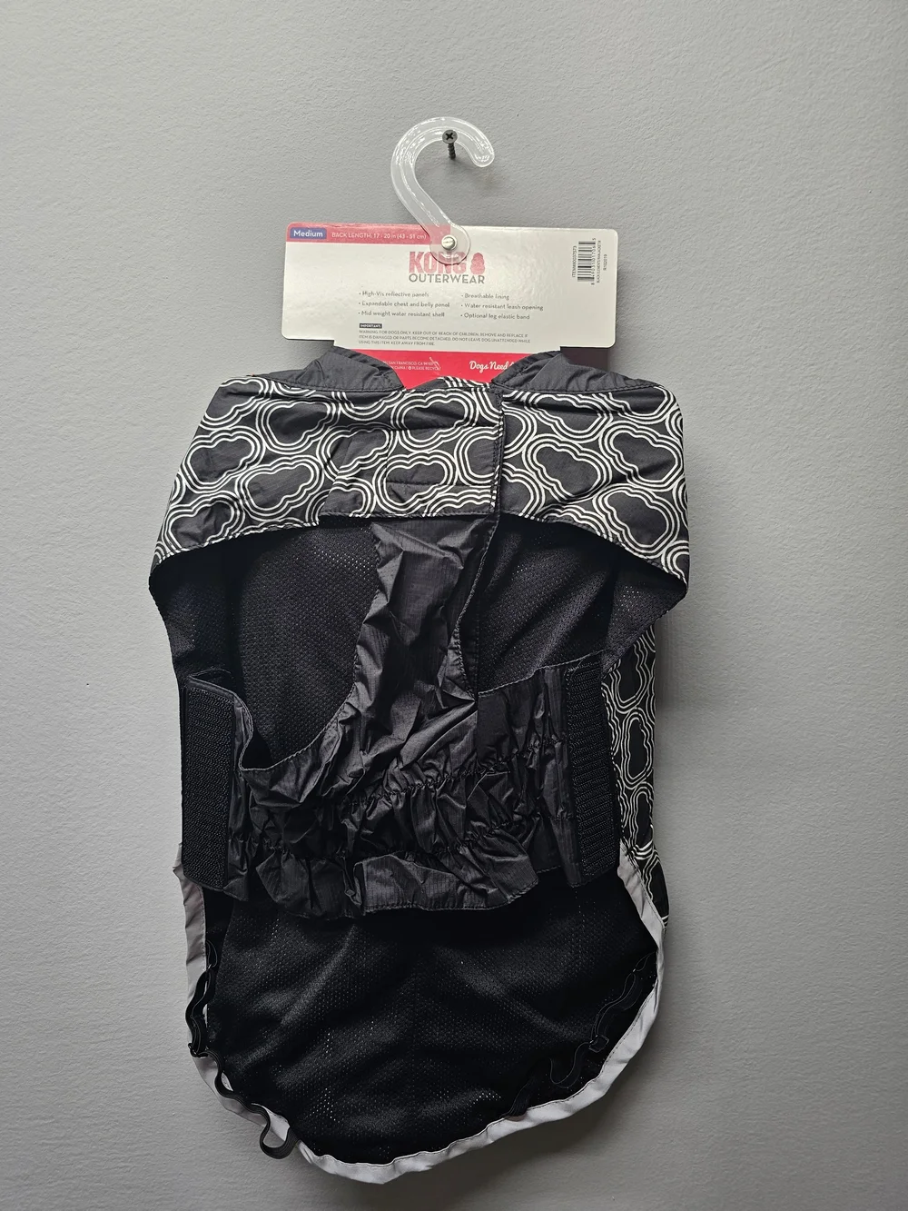NWT KONG Outerwear Black Rain Jacket for Dogs